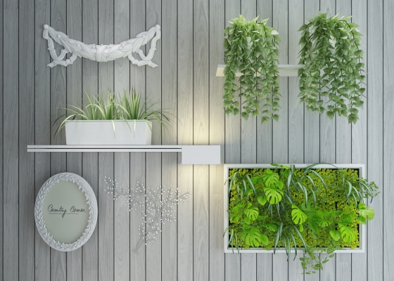 Z05-0918装饰植物墙饰吊篮阳台植物绿植墙植物墙