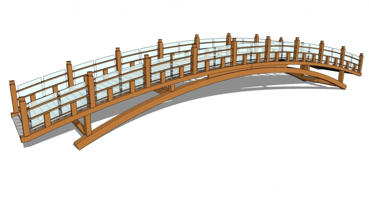 50中式景观玻璃木拱桥景观桥