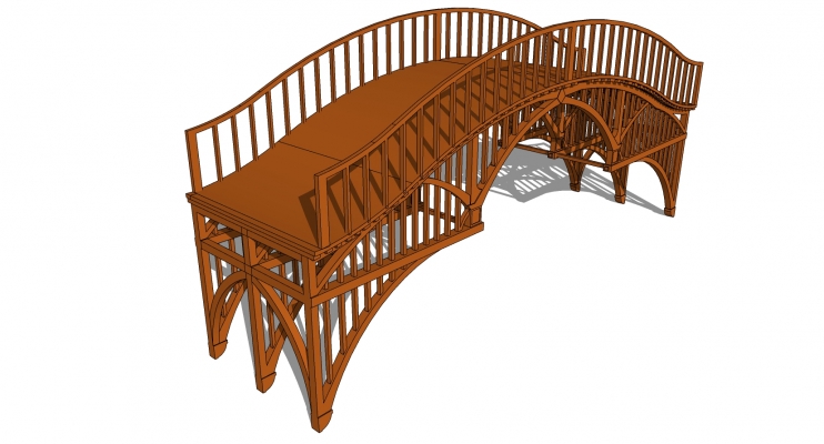 60中式木结构拱桥