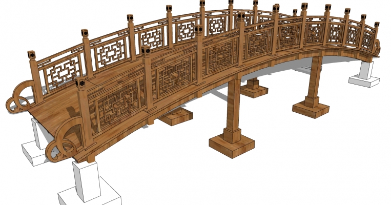 66中式木结构景观拱桥