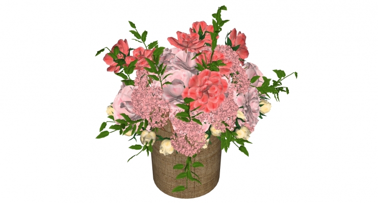 红花花瓶装饰花盆花艺