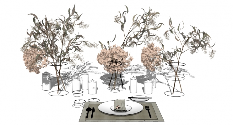 现代植物盆栽装饰花艺花瓶餐具