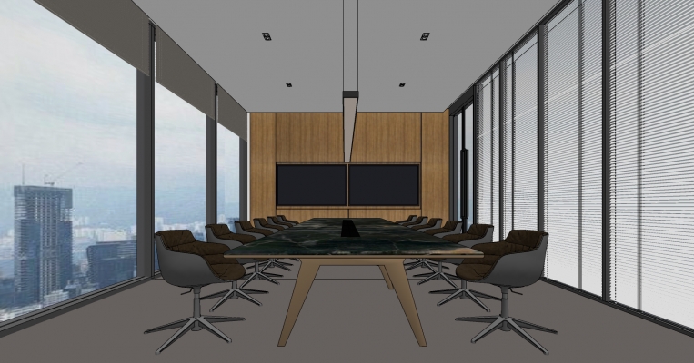04现代会议室会议桌椅子