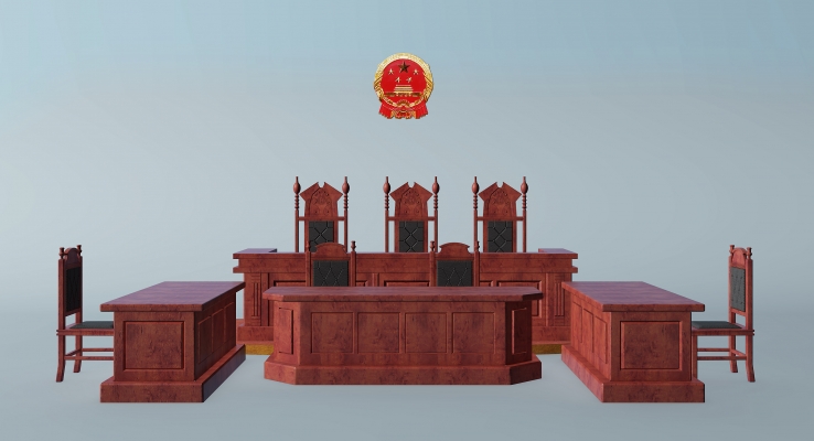 审判桌椅子国徽组
