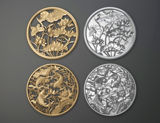 中式古典圆形雕花
