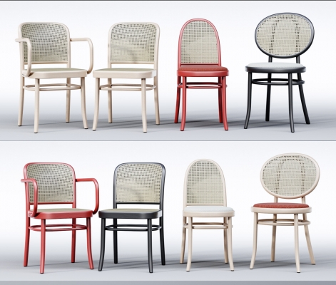现代日式，东南亚，藤艺编织，藤编吧椅，单椅餐椅