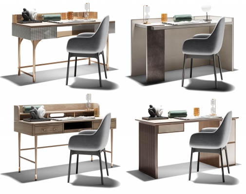 现代书桌，梳妆台，竹桌椅，椅子写字台