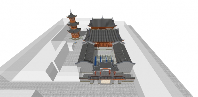 303中式风格古建，中式塔楼，中式庭院，牌楼牌坊，中式影壁