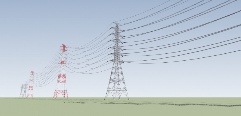 13高压线架子,高压输电线电力设施，现代风格电塔，信号塔，高压线塔