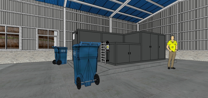 34现代风格厂房 工业厂房与处理设备，垃圾处理厂 仓库 垃圾回收站