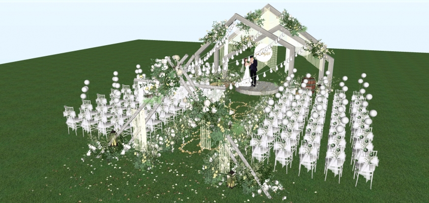16北欧户外小清新婚礼场地 甜品区 婚庆 铁架 植物 摆件 木架 木头 乡村 户外仪式婚礼（1）