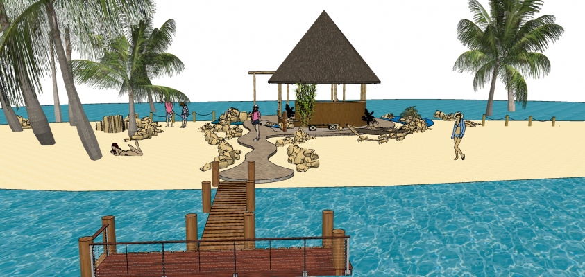 07东南亚沙滩景观 东南亚亭子 马尔代夫度假 沙滩海边度假 棕榈树 海景度假