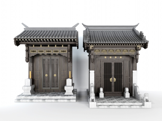  中式古典古建门头， 