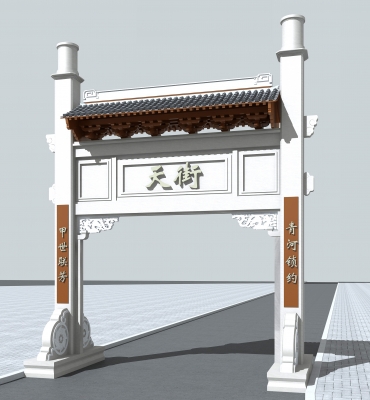  中式古建牌楼 