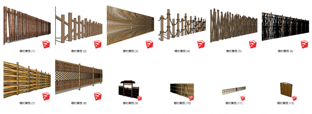 101木栏篱笆  日式竹木篱笆 庭院围栏 木围栏