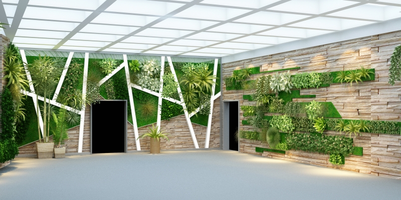 现代绿植墙，植物墙，绿化墙