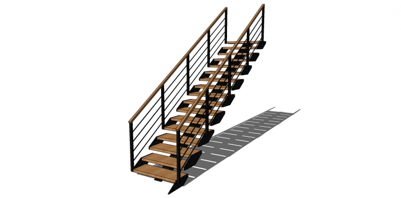 11工业风格钢楼梯 铁艺楼梯 栏杆 扶手  loft风钢板楼梯