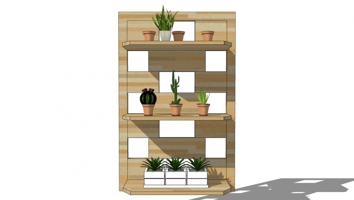  装饰植物 原木植物架子 绿植墙组合 
