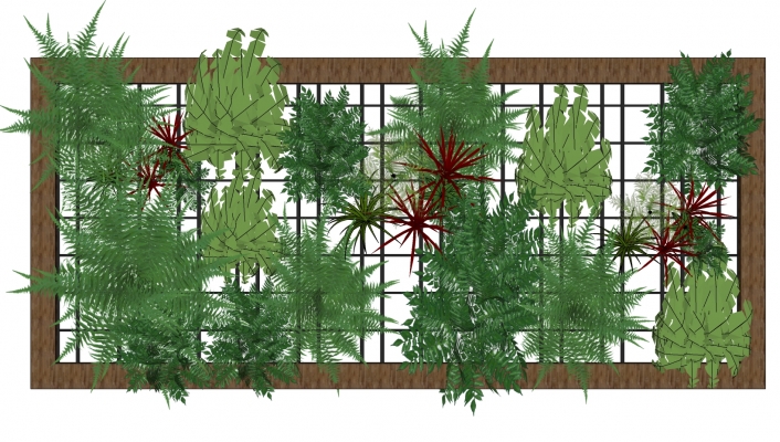  装饰植物 绿植墙 原木架子  