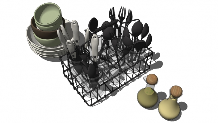  铁艺餐具架子 置物架 厨房用品用具 餐具 叉子碗 调料瓶，厨具餐具