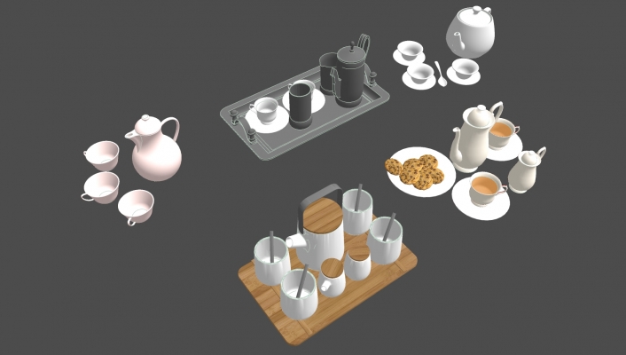  茶杯茶壶茶具套装组合 茶壶托盘 糕点 下午茶点心 水壶水杯 