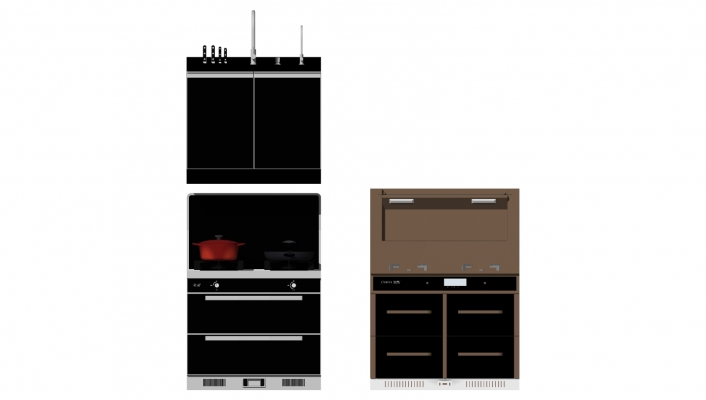  厨房厨具 烤箱， 燃气灶 锅  储物柜组合