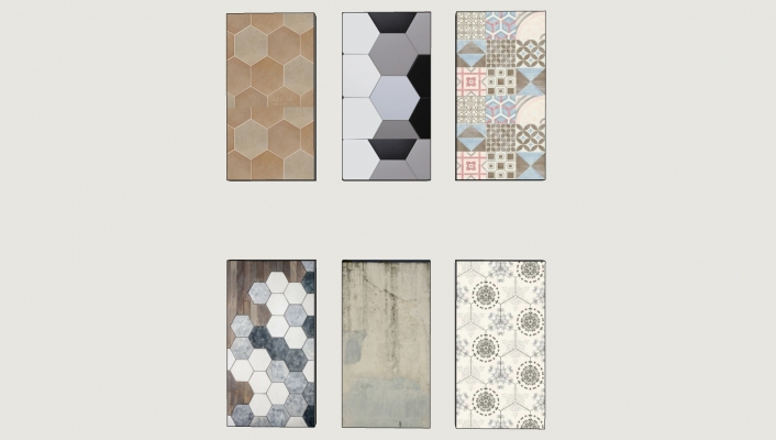  风格地毯 木板花格格子组合，花纹瓷砖