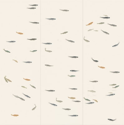 中式鱼群图案壁纸a (2)