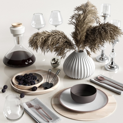  北欧现代餐具，盘子刀叉，花瓶果盘 (1)