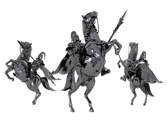 将军骑马，武士铠甲人物雕塑