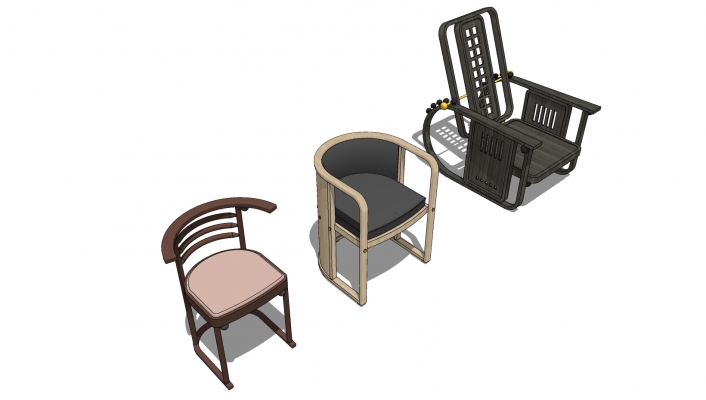  新中式木制单人休闲椅子，圈椅，摇椅