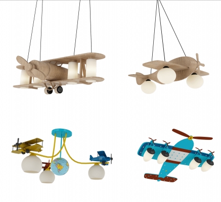  现代儿童房飞机造型吊灯吊饰
