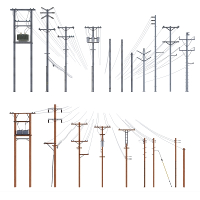  电线杆电力设施设备，线杆子