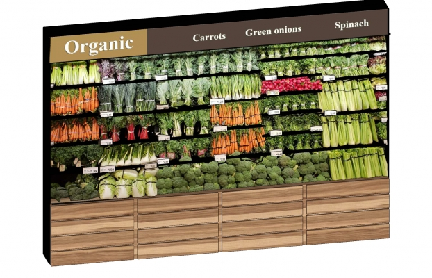 17现代商场蔬菜货架，果树生鲜超市，货架展架