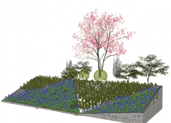 欧式景观装饰植物树，花池