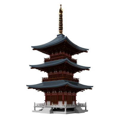中式古建塔楼佛塔3D模型
