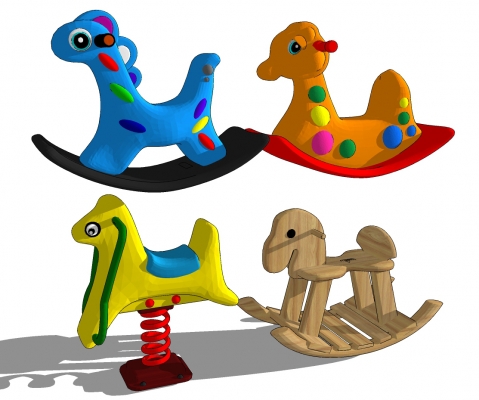  现代儿童木马玩具，摇椅-