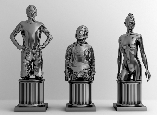 现代不锈钢任务雕塑雕像饰品摆件