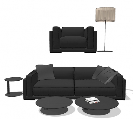 现代皮革办公沙发单人沙发-0