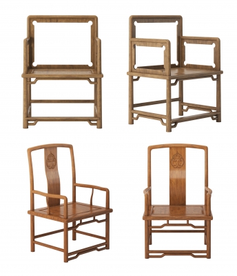 中式古典实木，红木明式家具，官帽椅，太师椅，椅子