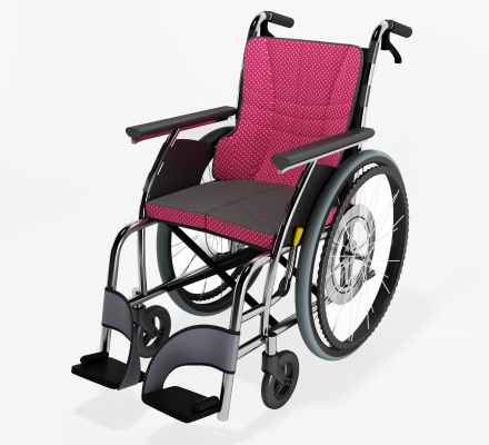 现代红色布艺轮椅医疗器材器械设备