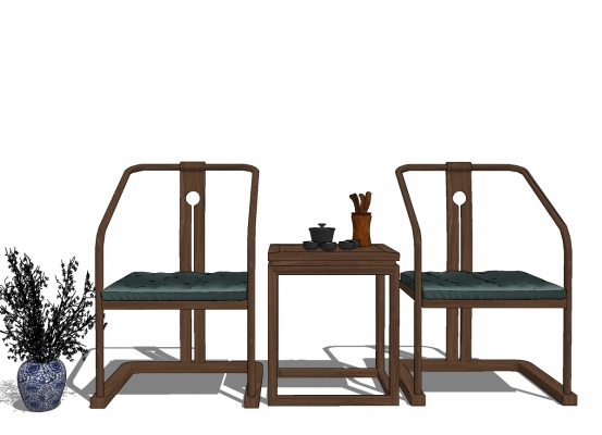 新中式古典实木家具椅子组合