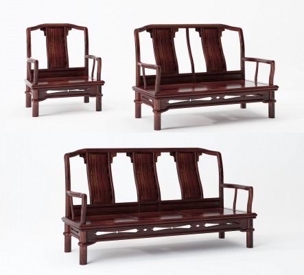 中式古典红木家具，沙发椅子