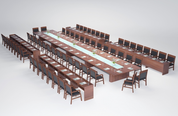 现代会议室，大会议桌椅