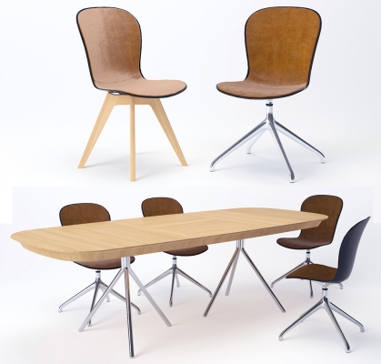 现代实木小会议桌办公椅