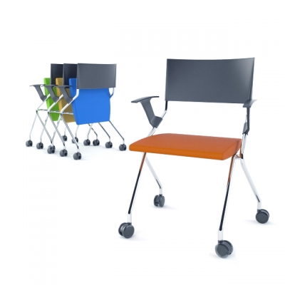 现代金属折叠椅，培训教室椅子办公椅