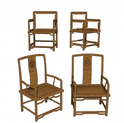 中式古典实木红木家具官帽椅