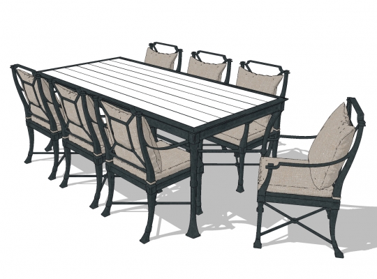 田园铁艺户外餐桌椅，
