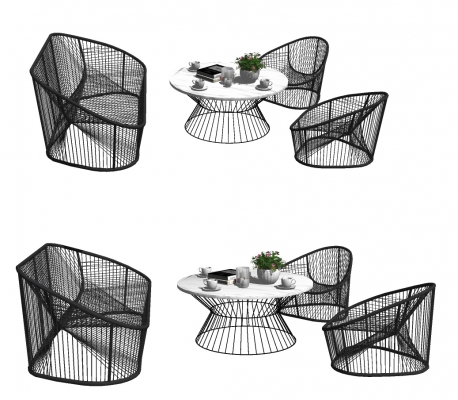 现代铁艺户外桌椅，