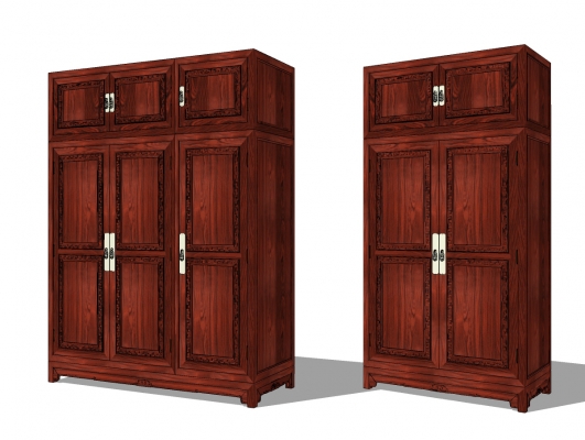 中式古典红木实木，衣柜-0
